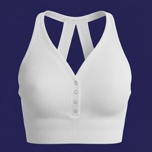 Velocity White Ribbed Starlet Tank